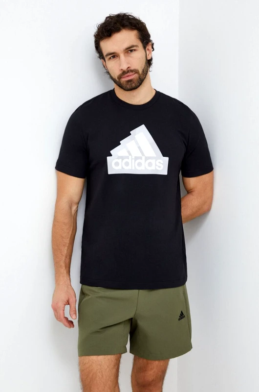 adidas Βαμβακερό μπλουζάκι adidas Shadow Original ανδρικά, χρώμα: μαύρο S70812.3 IS2855