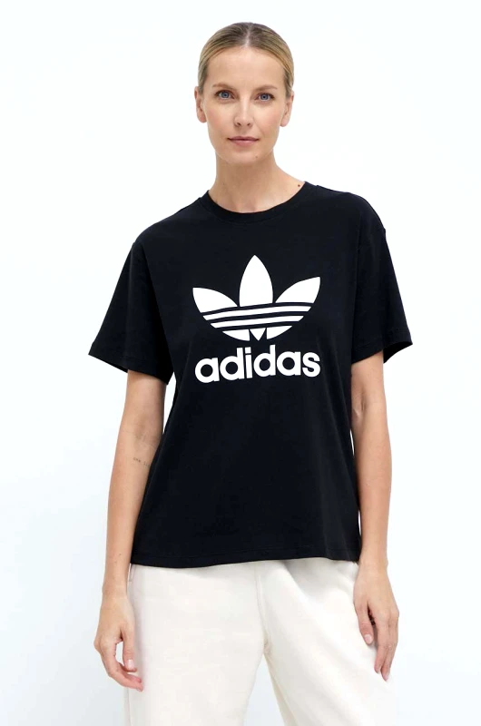 adidas Originals Μπλουζάκι adidas Originals Trefoil Tee χρώμα: μαύρο, IR9533