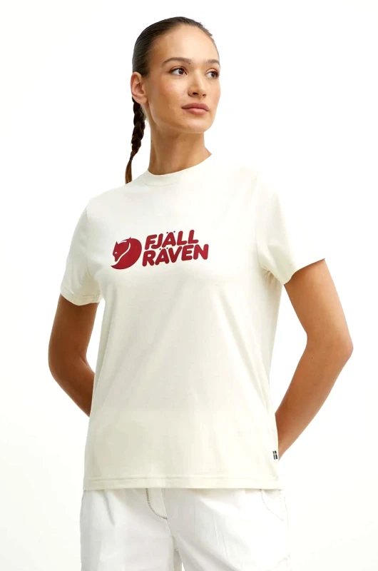 Fjallraven Μπλουζάκι Fjallraven Fjällräven Logo Tee χρώμα: μπεζ, F87146