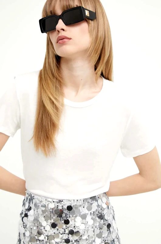 Bruuns Bazaar Μπλουζάκι Bruuns Bazaar KatkaBB ss T-shirt χρώμα: άσπρο, BBW1072N