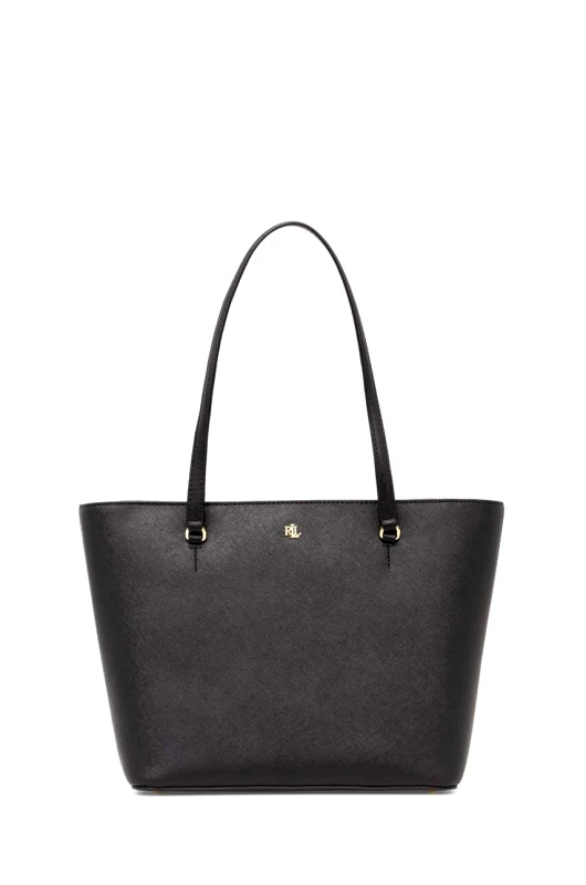 Lauren Ralph Lauren Δερμάτινη τσάντα Lauren Ralph Lauren χρώμα: μαύρο, 431924351