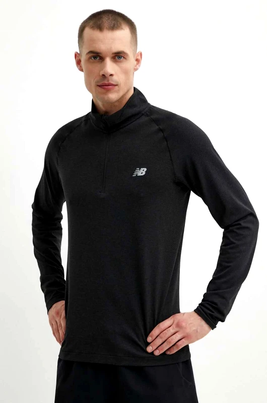 New Balance Μακρυμάνικο προπόνησης New Balance Athletics χρώμα: μαύρο, MT41083BK