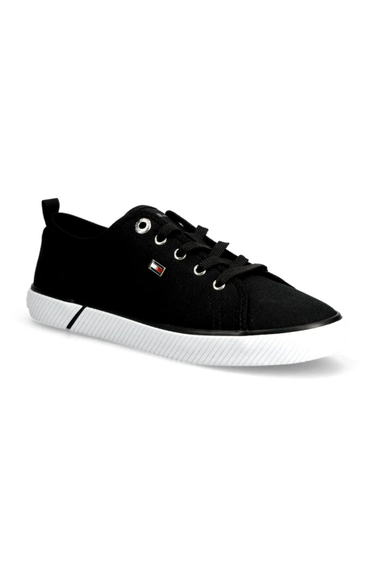 Tommy Hilfiger Πάνινα παπούτσια Tommy Hilfiger VULC CANVAS SNEAKER χρώμα: μαύρο, FW0FW08063