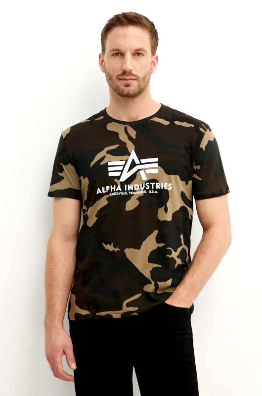 Alpha Industries Βαμβακερό μπλουζάκι Alpha Industries Basic χρώμα πράσινο 100501C.408