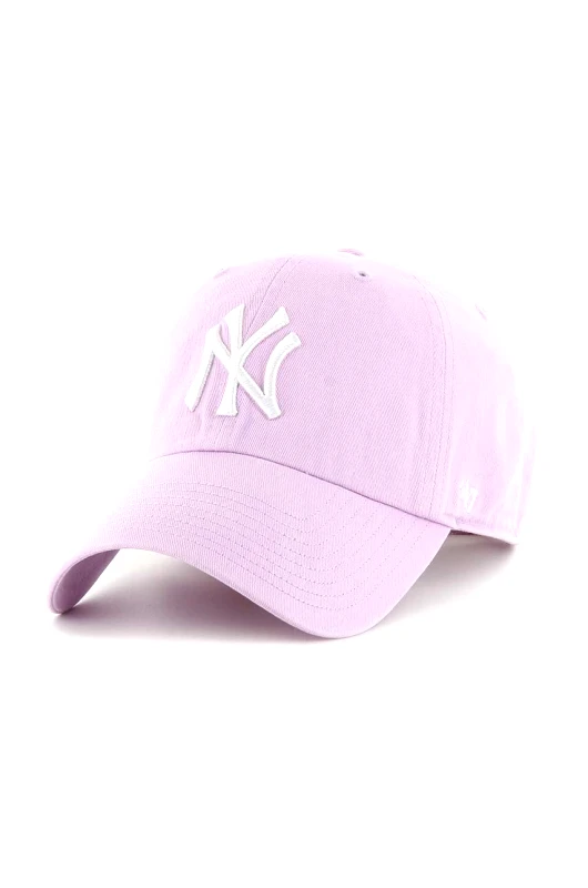 47 brand Βαμβακερό καπέλο του μπέιζμπολ 47 brand MLB New York Yankees χρώμα: μοβ, B-NLRGW17GWS-YX