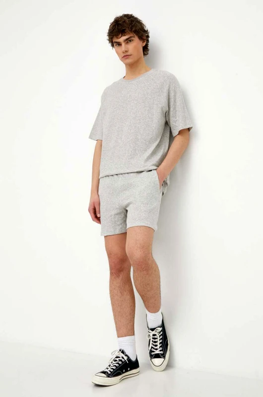 American Vintage Βαμβακερό σορτσάκι American Vintage SHORTSHORT χρώμα: γκρι, MRUZ09AE24 MRUZ09AE24
