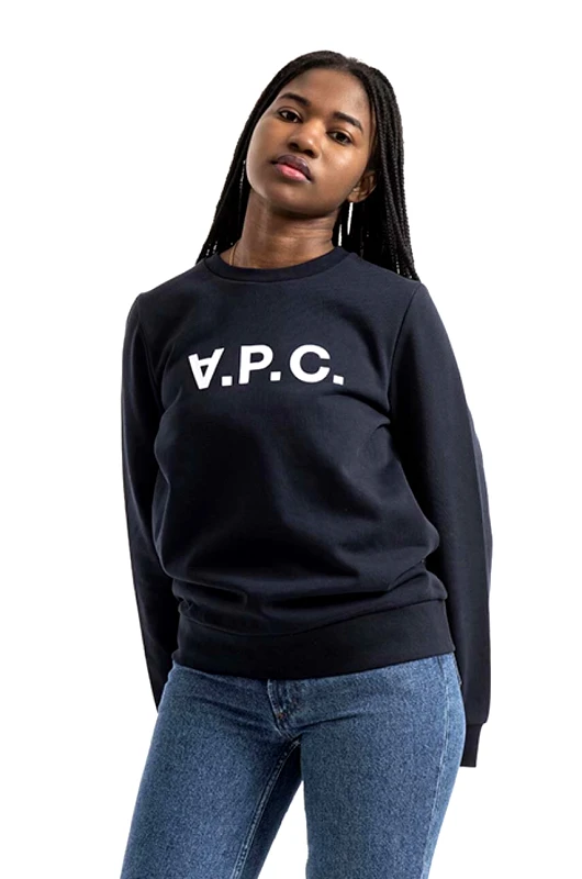 A.P.C. Βαμβακερή μπλούζα A.P.C. Sweat Viva γυναικεία, χρώμα: ναυτικό μπλε