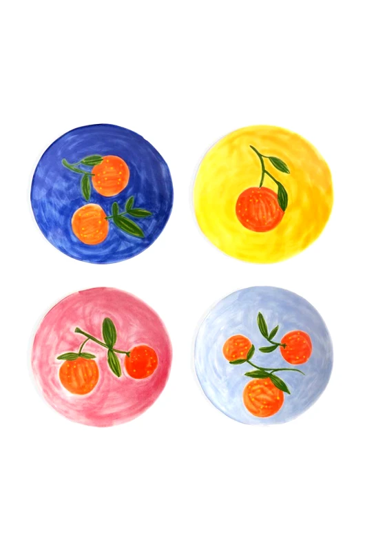&k amsterdam Σετ πιάτων &k amsterdam Orange Full Colour 4-pack