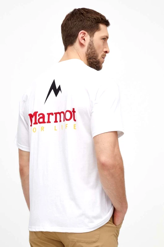 Marmot Αθλητικό μπλουζάκι Marmot Marmot For Life χρώμα: άσπρο