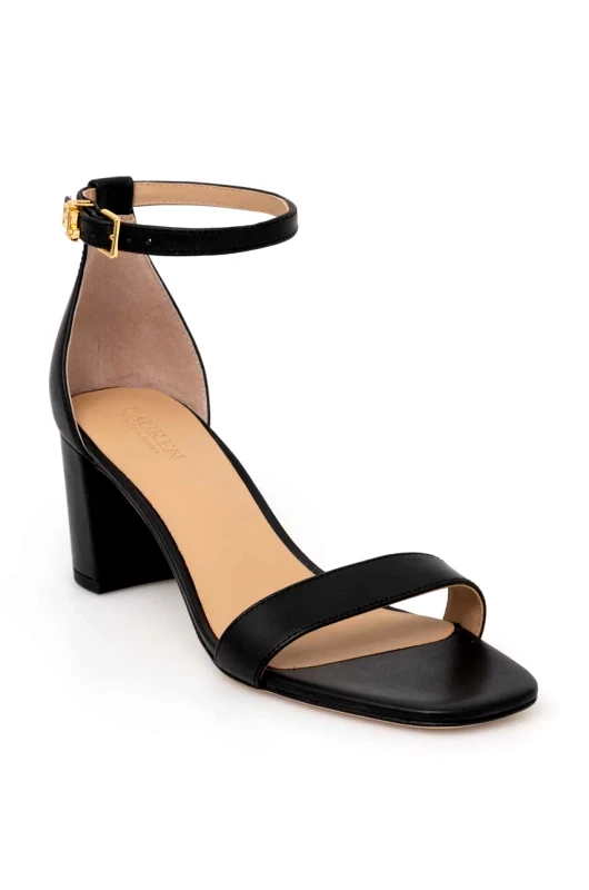 Lauren Ralph Lauren Δερμάτινα σανδάλια Lauren Ralph Lauren Logan χρώμα: μαύρο, 802927949001