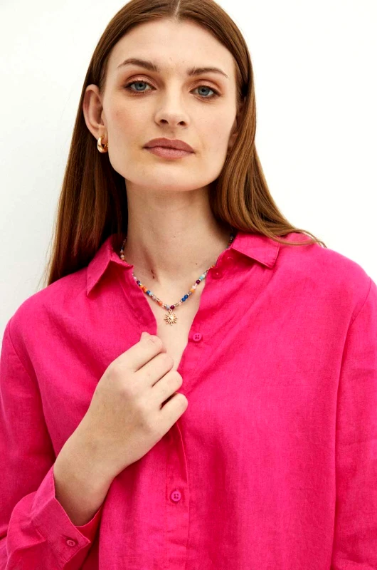Medicine Πουκάμισο από λινό Medicine χρώμα: ροζ