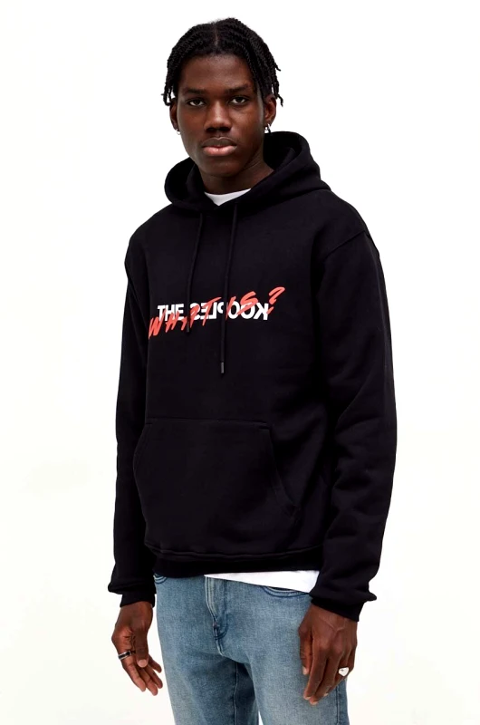 The Kooples Βαμβακερή μπλούζα The Kooples χρώμα: μαύρο, με κουκούλα