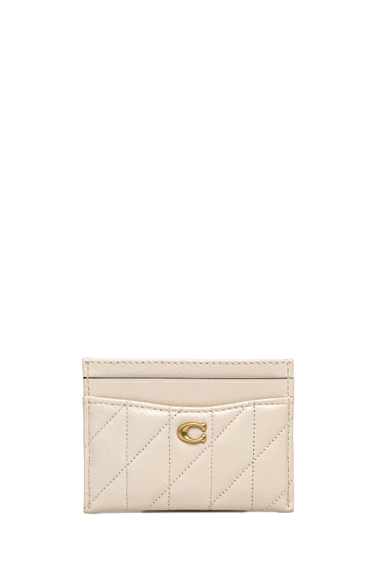 Coach Δερμάτινη θήκη για κάρτες Coach Essential Card Case χρώμα: μπεζ