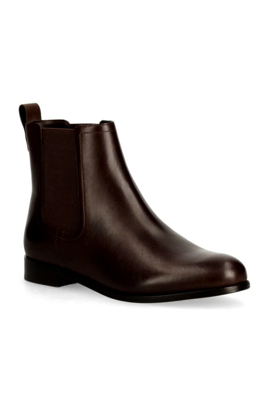 Lauren Ralph Lauren Δερμάτινες μπότες τσέλσι Lauren Ralph Lauren Brylee γυναικείες, χρώμα: καφέ, 802908354004
