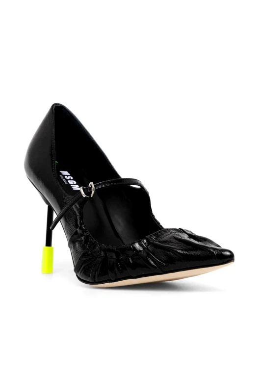 MSGM Δερμάτινες γόβες MSGM χρώμα: μαύρο, 3741MDS930 848