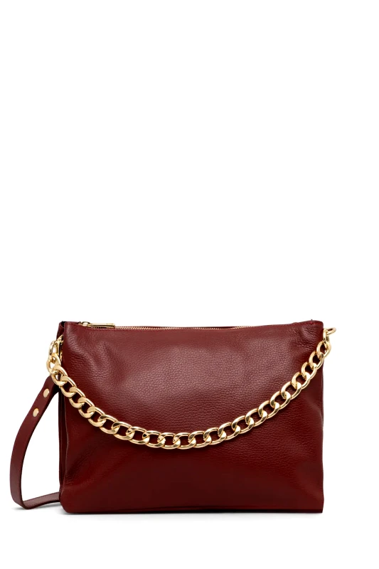 Answear.LAB Δερμάτινη τσάντα Answear.LAB χρώμα: κόκκινο