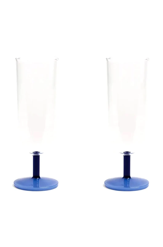 &k amsterdam Σετ ποτηριών σαμπάνιας &k amsterdam mingle blue 250 ml