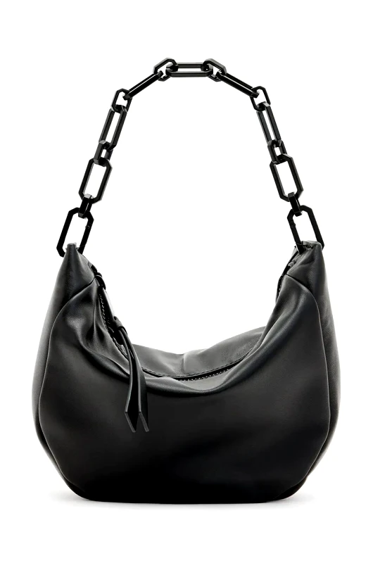 AllSaints Δερμάτινη τσάντα AllSaints MADEA MINI χρώμα: μαύρο, W214XB