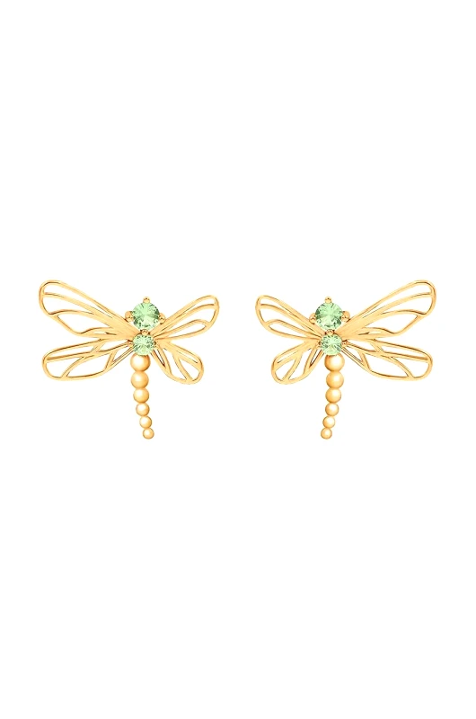 Lilou Επιχρυσωμένα σκουλαρίκια Lilou Dragonfly 182/22/KOL/AZU/ZIC/PO