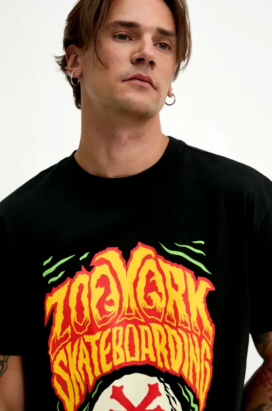 Zoo York Βαμβακερό μπλουζάκι Zoo York ανδρικό, χρώμα: μαύρο, 60690029