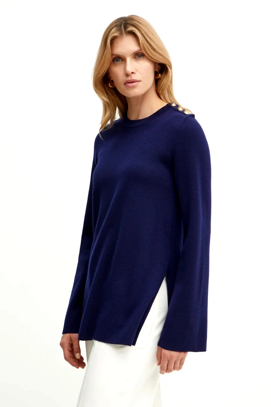 Luisa Spagnoli Μάλλινο πουλόβερ Luisa Spagnoli MOSE γυναικείο, χρώμα: ναυτικό μπλε, 58407