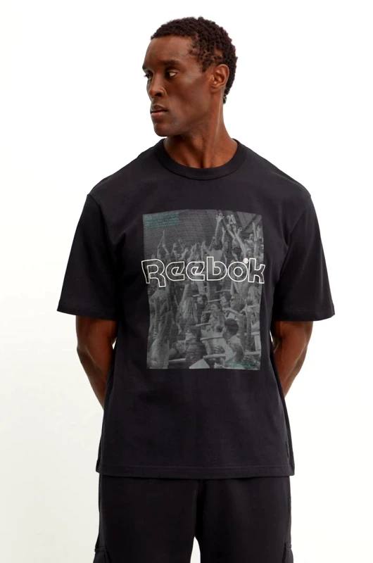 Reebok Classic Βαμβακερό μπλουζάκι Reebok Classic ανδρικό, χρώμα: μαύρο, 100205656
