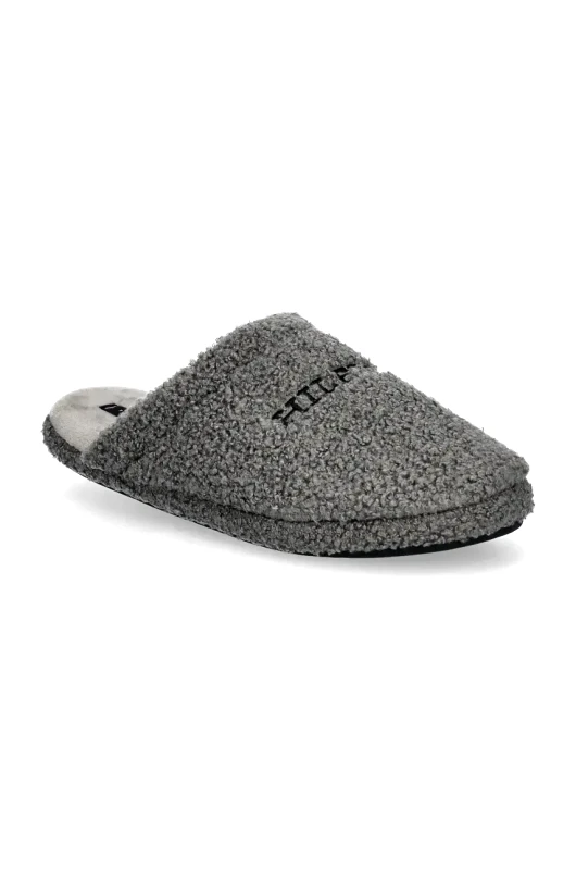 Tommy Hilfiger Παντόφλες Tommy Hilfiger HILFIGER WARM CURLY HOUSE SHOE χρώμα: γκρι, FM0FM05226