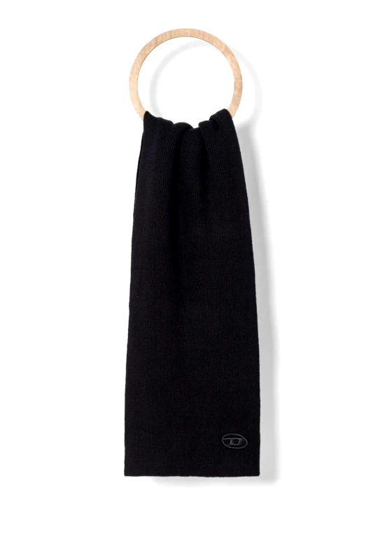 Diesel Μάλλινο κασκόλ Diesel K-CODER SCARF χρώμα: μαύρο, A05165.0DAOB