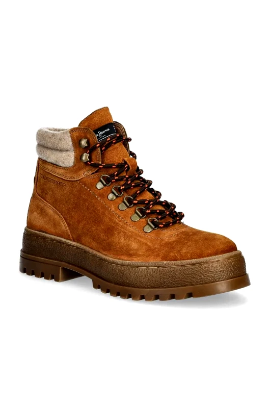 Pepe Jeans Σουέτ παπούτσια Pepe Jeans PMS50251 χρώμα: καφέ, LINCOLN HIKING