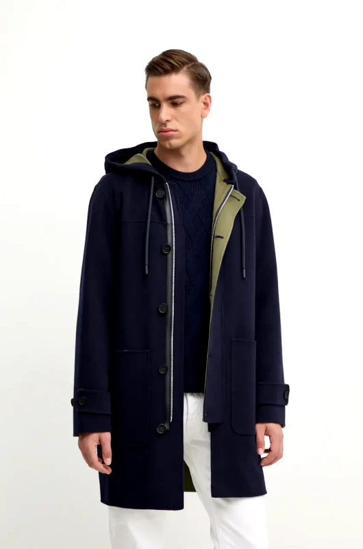 Mackage Μάλλινο παλτό MACKAGE χρώμα: ναυτικό μπλε, JOSHUA