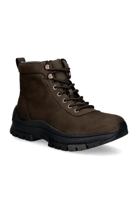 Calvin Klein Jeans Δερμάτινες μπότες πεζοπορίας Calvin Klein Jeans HYBRID WP BOOT LACEUP REBELLIOUS χρώμα: καφέ, YM0YM01077