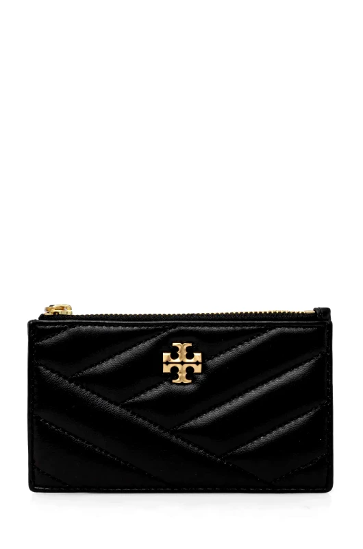 Δερμάτινο πορτοφόλι Tory Burch Kira γυναικείο, χρώμα: μαύρο, 156556.001 φωτογραφία