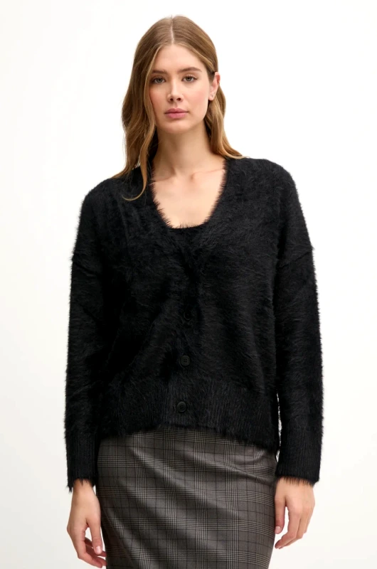 Sisley Πλεκτή ζακέτα Sisley χρώμα: μαύρο, 19VBM602B