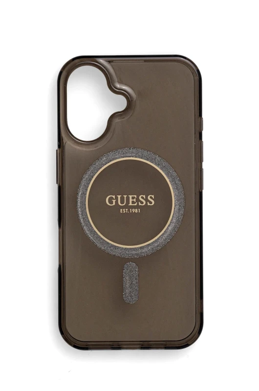 Θήκη κινητού Guess iPhone 16 6.1 χρώμα: μαύρο, GUHMP16SHFGEREK φωτογραφία