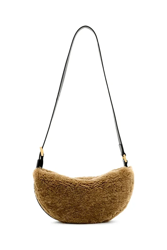 AllSaints Τσάντα AllSaints HALF MOON χρώμα: καφέ, W047XB