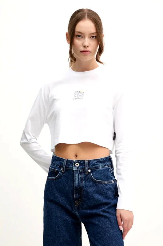 Red Bull Racing x Pepe Jeans Βαμβακερή μπλούζα με μακριά μανίκια Red Bull Racing x Pepe Jeans χρώμα: άσπρο, RL500001