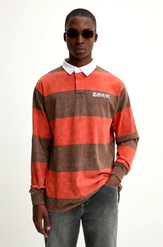 Karl Kani Βαμβακερή μπλούζα με μακριά μανίκια Karl Kani χρώμα: πορτοκαλί, 60230004