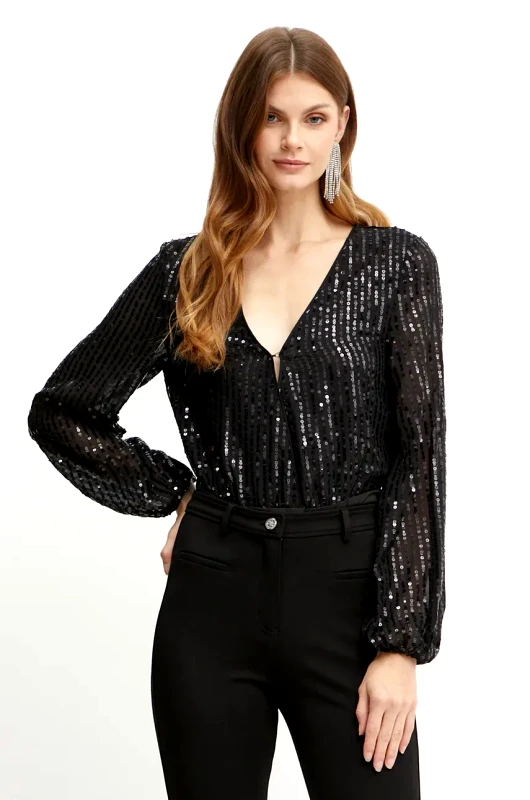 Bardot Κορμάκι Bardot SEQUIN χρώμα: μαύρο, 58945TB3