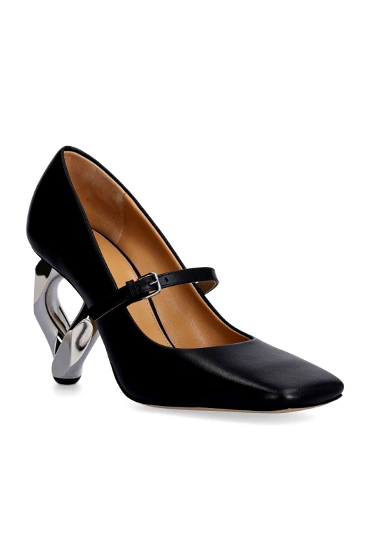 JW Anderson Δερμάτινα γοβάκια JW Anderson Chain Heel χρώμα: μαύρο, ANW43251A