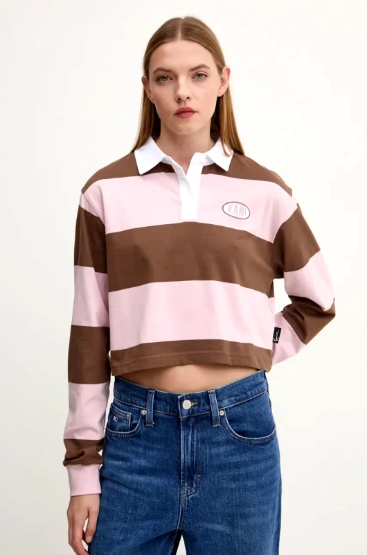 Karl Kani Βαμβακερή μπλούζα με μακριά μανίκια Karl Kani χρώμα: ροζ, 61240020