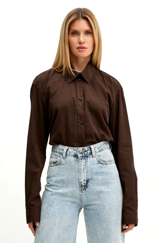 Won Hundred Βαμβακερό πουκάμισο Won Hundred χρώμα: καφέ, 3189-14235