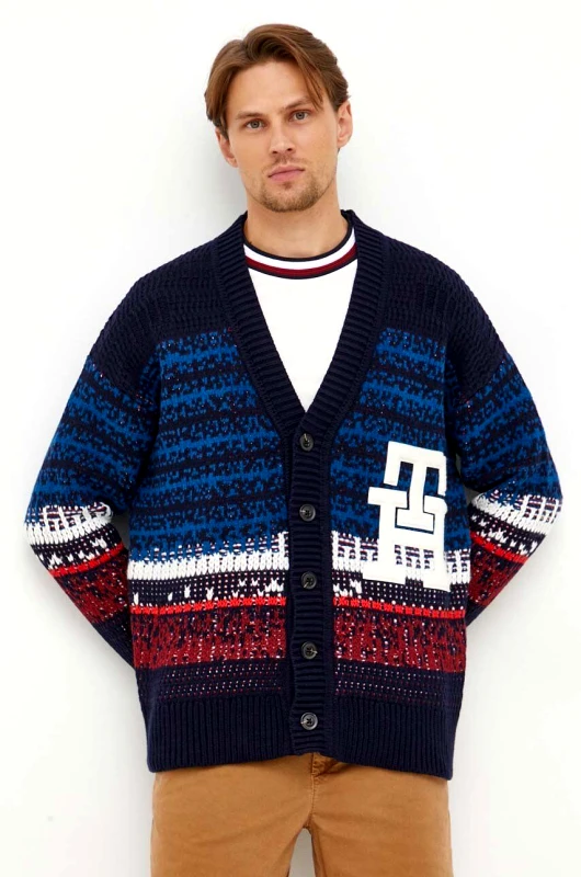 Tommy Hilfiger Ζακέτα από μίγμα μαλλιού Tommy Hilfiger χρώμα: ναυτικό μπλε
