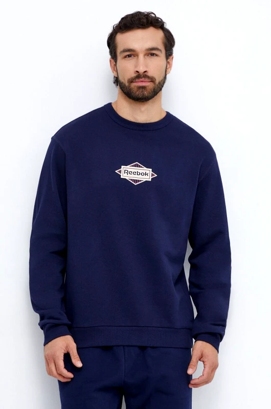 Reebok Classic Βαμβακερή μπλούζα Reebok Classic χρώμα: ναυτικό μπλε