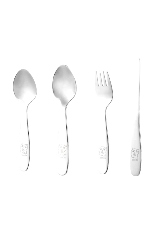 Dorre Σετ παιδικά μαχαιροπίρουνα Dorre Panda 4-pack