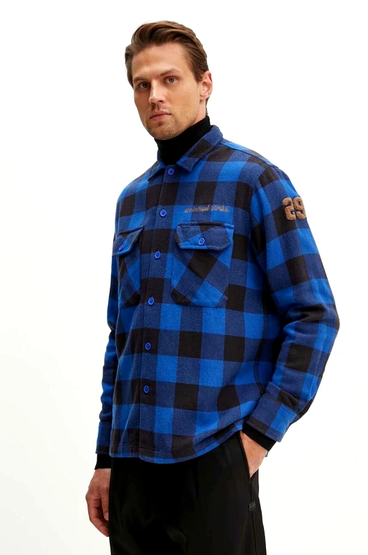 Universal Works Βαμβακερό πουκάμισο Universal Works L/S Utility Shirt ανδρικό, 29177