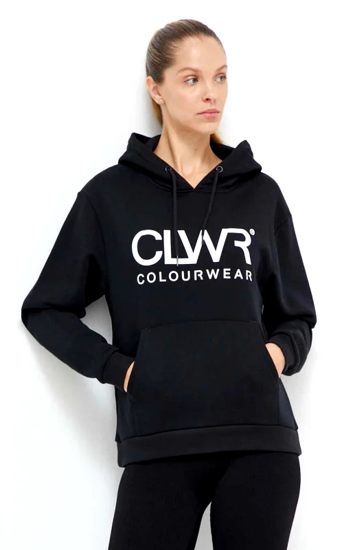 Colourwear Μπλούζα Colourwear χρώμα: μαύρο, με κουκούλα