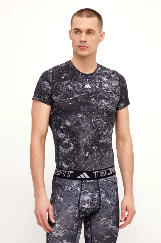 adidas Performance Μπλουζάκι προπόνησης adidas Performance Techfit Shadow Original Techfit χρώμα: μαύρο S70812.3 IL7344