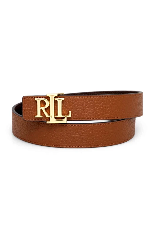 Lauren Ralph Lauren Αναστρέψιμη δερμάτινη ζώνη Lauren Ralph Lauren χρώμα: καφέ