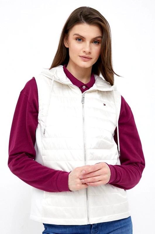 Tommy Hilfiger Αμάνικο μπουφάν Tommy Hilfiger χρώμα: άσπρο