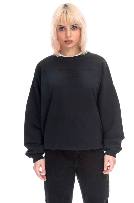 Guess U.S.A. Βαμβακερή μπλούζα Guess Guess Classic Logo Crewneck M2BQ01KBB40 χρώμα: μαύρο F30
